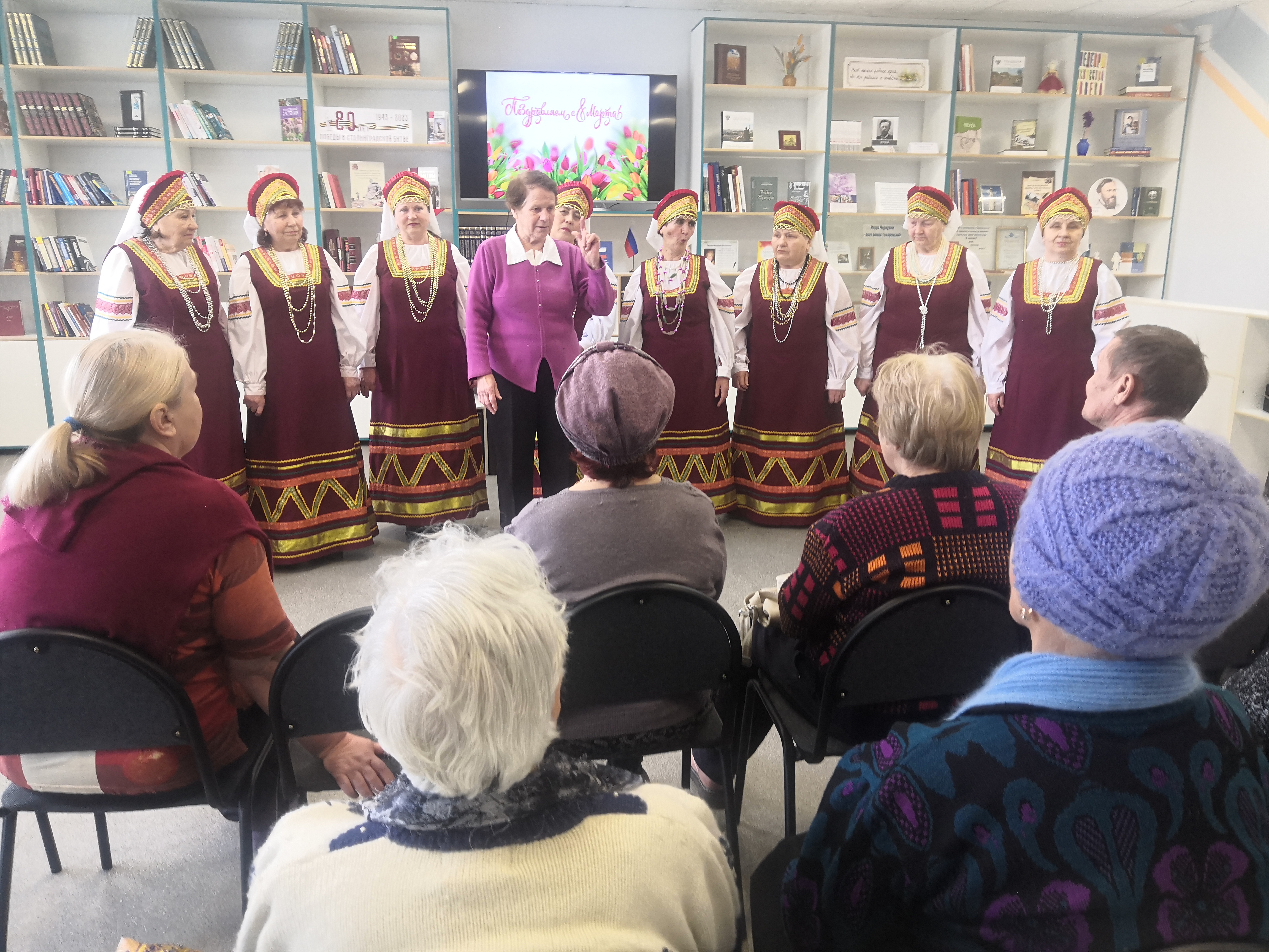 Плановое собрание совета ветеранов посёлка Томаровка посвященное Международному женскому дню 8 Марта